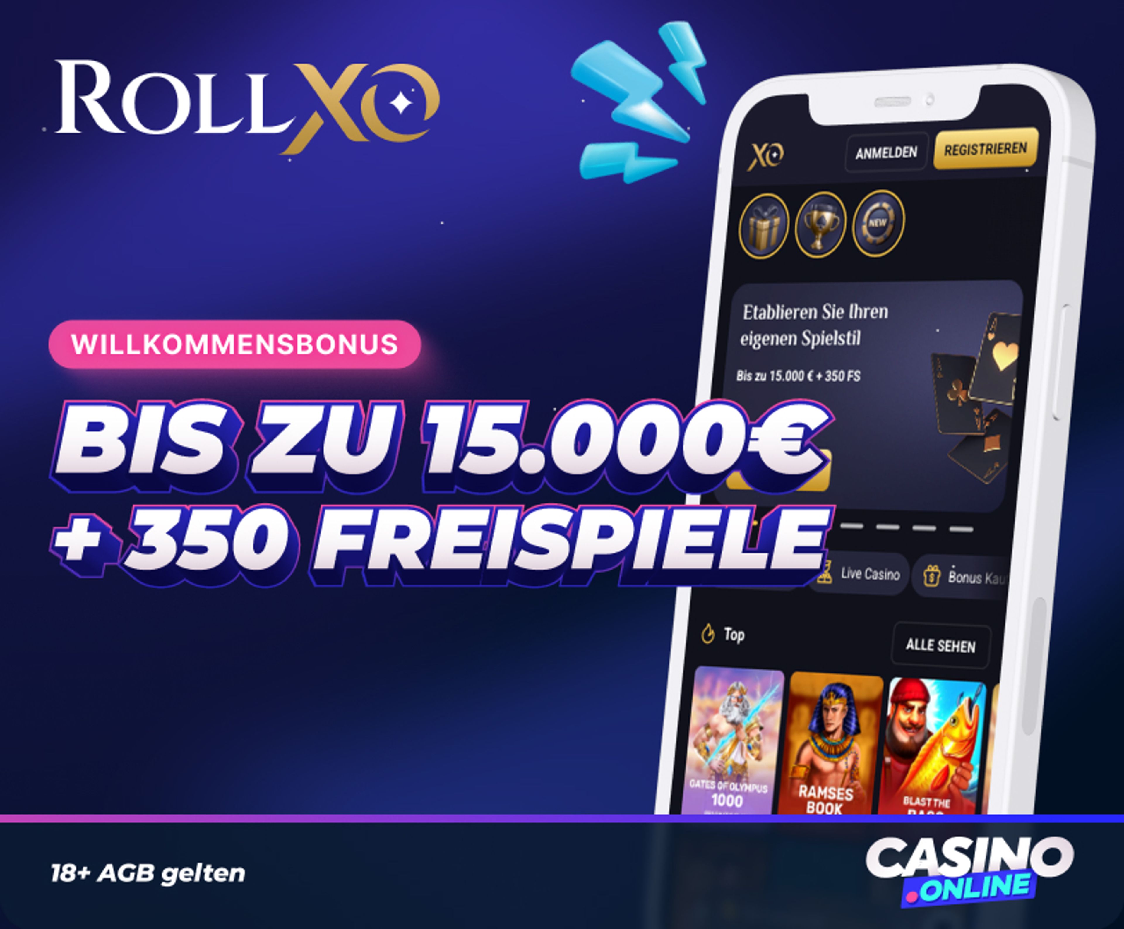 RollXO Casino Willkommenspaket